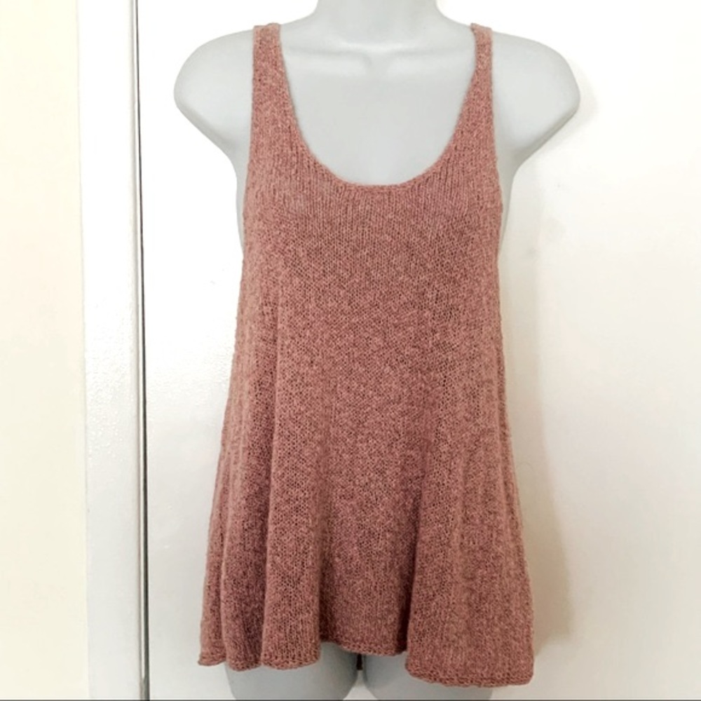 American Eagle Criss Cross Back Knit Sleeveless Tunic Top